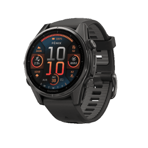 Часы Garmin Fenix 8 AMOLED Sapphire 47мм угольно-черный DLC, пепельно-серый ремешок