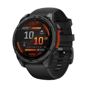 Часы Garmin Fenix 8 AMOLED 47мм серый, черный силиконовый ремешок