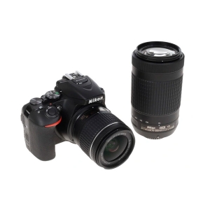 Фотоаппарат Nikon D5600 kit 18-55mm VR AF-P+70-300mm VR Black