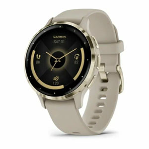 Часы Garmin Venu 3s, "французский серый" с золотистым безелем